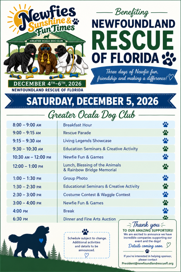 Newfie Fund Day Schedule