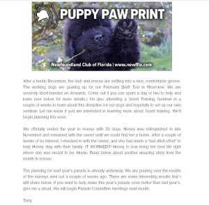 January 2024 Paw Print